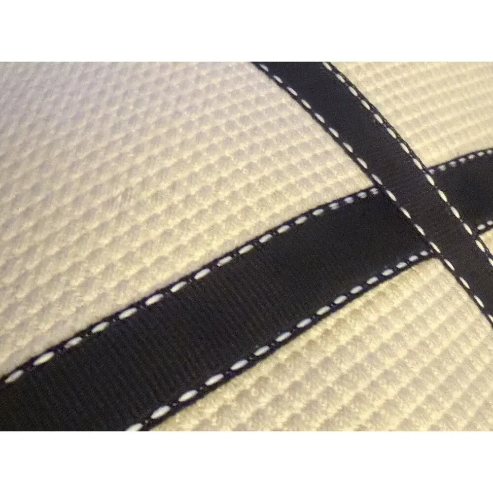 Eastern Accents Throw Pillows Ivory w Black Ribbon Rectangular $270 Made USA